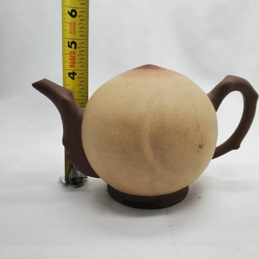 Cadogan Upside-Down Teapot Peach‎ Tree Branch Handle Signed  Stamped
